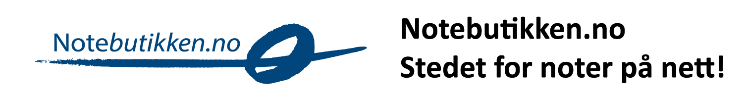 Logo Notebutikken.no - tekst: Stedet for noter på nett